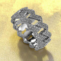wholesale S925 Sterling Silver Full Zirconia Prong-Set Ring with Hip-Hop Style, Trendy and Versatile-0-1