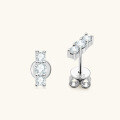 wholesale Metal material first, OEM, ODM processing, custom sample, drawing, or provided design, small and stylish Korean trendy versatile moissanite stud earrings for women-0-1