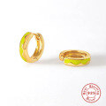 wholesale S925 Sterling Silver Ins-style Wavy Drip Enamel Hoop Earrings for Cross-border Hot Sales-0-10