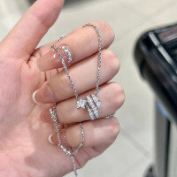 wholesale S925 Sterling Silver Minimalist Design Five-Pointed Star Pendant Necklace, Versatile and Elegant Star Choker Collarbone Chain-Pentagram Necklace 925 Silver