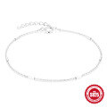 wholesale S925 Sterling Silver Cross Brushed Long Chain Link Women's Bracelet DIY,INS。-0-0