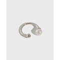 wholesale S925 Sterling Silver Korean-style Minimalist Pearl Bead Ear Cuffs for Non-Pierced Ears-0-0