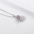 wholesale S925 Sterling Silver Korean Japanese Style Sweet Cute Floral Collarbone Necklace with Freshwater Pearl Pendant for Women-0-3