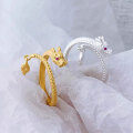 wholesale 925 Silver Tide Xiaobai Divine Dragon Tail Ring for Women, Rotating Universe Zodiac Year Open Ring Ethnic Style Open Ring-0-2