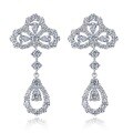 wholesale S925 sterling silver new jewelry crown tiara celebrity same style earrings for women summer unique design long earrings-0-5