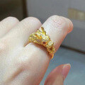 wholesale Metal Material: S925 Sterling Silver Gold Plated Zhu Zhifan Jewelry New Arrival National Tide Golden Dragon Fierce Dragon Head Ring, Unisex Design-0-3