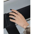 wholesale S925 Sterling Silver Korean Version Ins Minimalist Irregular Double-Layer Line Knot Ring for Women-0-2