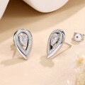 wholesale 18K Gold Plated S925 Silver 4*6mm Teardrop Full Moissanite Stud Earrings Messi Card Same Style-0-0
