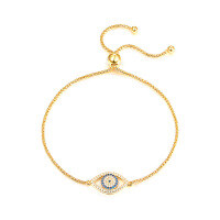 wholesale 925 Sterling Silver Evil Eye Bracelet Light Luxury High-End Inlaid Blue Zircon Chain Cross-Border Europe, America, and Middle East Jewelry-Style 5-Gold 925 Silver