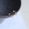 wholesale 9K Gold Alloy Zircon Starry Circle Stud Earrings, Exquisite Korean Style-0-4