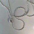 wholesale S925 sterling silver high-end delicate geometric oval smooth pendant necklace for women, summer minimalist versatile accessory-0-3