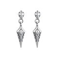 wholesale S925 Sterling Silver European and American Diamond Pattern Exquisite Earrings, Trendy Rock Style Unisex Ear Accessories-0-4