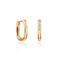 wholesale Copper O-shaped Zircon Ear Climbers For Women, Minimalist Andins。-gold