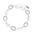 wholesale S925 Sterling Silver Pig Nose Twist Braided Egg-Shaped Circle Link Bracelet, Ins Style Luxury Versatile for Women-0-4