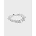 wholesale S925 Sterling Silver Korean Version Ins Minimalist Niche Design Irregular Surface Textured Open Ring for Women-0-0
