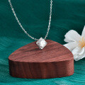 S925 Sterling Silver Moissanite Minimalist Cube Pendant Necklace-0-0