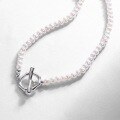 wholesale Metal OT clasp minimalist elegant French sophisticated women's wholesale natural freshwater pearl necklace-0-2