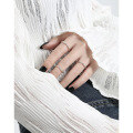 wholesale S990 sterling silver 1400 original niche design irregular minimalist textural stackable ring for women-0-3