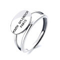 wholesale S925 Sterling Silver Korean-style Round Pendant English Double-layer Paris Word Romantic Couple Ring Open Ring-0-4