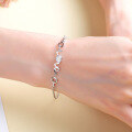 wholesale S925 Sterling Silver English LOVE Bracelet for Women, Korean Style Minimalist Niche Design Silver Bangle Fashion Versatile Hand Jewelry-0-3