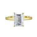 wholesale Metal S925 Silver High-Carbon Diamond Emerald Cut 7*10 Rectangle European and American Popular Ring-0-4