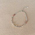 wholesale 925 Sterling Silver Hot-Selling Small Red Book Bracelet for Women, Petite Design with Crushed Silver Beads and Pink Crystal, Sweet and Adorable Hand Accessory-0-3
