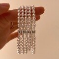 wholesale S925 Sterling Silver Magnetic Clasp Round Strong Luminous Swarovski Pearl Bracelet Handmade Beaded Luxury Elegant Hepburn Style-0-4