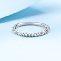 wholesale PT950 gold-plated S925 silver full-circle moissanite women's minimalist ring live streaming wholesale-57 points Moissanite No. 18