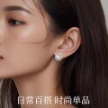 S925 Sterling Silver D Color Moissanite 50-Point Pear Stud Earrings-0-2