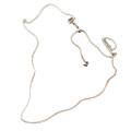 wholesale 999 Silver Adjustable Pull Chain Heart-Shaped Bead Choker Necklace D9898-0-4