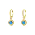 wholesale 925 Sterling Silver Blue Opal Earrings Wholesale For Women Fashion Luxury Personality Ear Clasps Cross-border Minimalist Style-0-7