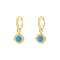 wholesale 925 Sterling Silver Blue Opal Earrings Wholesale For Women Fashion Luxury Personality Ear Clasps Cross-border Minimalist Style-E4422-Gold 925 Silver