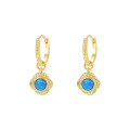 wholesale S925 Sterling Silver Blue Opal Earrings For Women, Fashion Luxury Personality Ear Clasps, Cross-border Minimalist Style-0-7
