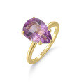 wholesale S925 Sterling Silver and Gold Plated Ring with Cultivated Royal Blue Sapphire and 36ct Amethyst Wholesale Jewelry-0-3