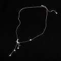 wholesale 925 Sterling Silver Star and Moon Necklace New Trendy Simple Star Moon Ins Tassel Chain-0-3