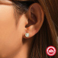 wholesale 925 Sterling Silver New Classic Minimalist Round C-Shape Diamond Stud Earrings, Korean Style-0-3
