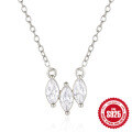 wholesale 925 Silver Hot-selling Versatile Diamond Waterdrop Pendant Necklace for Chic Sweater Outfits-0-6