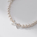 wholesale S925 Sterling Silver Sweet Girly Bow Domestic Bead Bracelet Princess Style Chaebol Heiress Bangle S7313-0-4