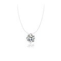 wholesale S925 Silver Mermaid Tears 2ct Moissanite Necklace, Versatile Pendant Chain with Delicate Transparent Invisible Fish Line-0-4