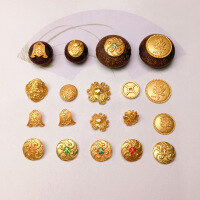 wholesale Gold-plated S925 Silver Nine-Tailed Fox Coin Charm Beads Bracelet Necklace Accessories DIY Components-Style 6