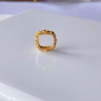 wholesale S925 gold-plated square bead loop findings for DIY bracelets and necklaces, through-hole pure silver loop accessories-A bead ring (can hold 7-8 mm beads)