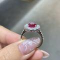 S925 Silver New Sky Cultured Ruby Ring Creative Inlay Wholesale Live Agent-0-1
