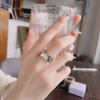 wholesale S925 Sterling Silver Letter Belt Buckle Ring Adjustable Index Finger Ring European and American Fashion Cross-Border Best Seller-YJ1019/approx. 7.1g &gt; opening adjustable