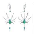 wholesale S925 Sterling Silver Insect Series Designer Earrings, Spider Design with Natural Topaz Earrings-0-6