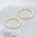S925 Sterling Silver Moissanite Geometric Hoop Earrings for Women-0-2