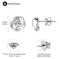 Sterling Silver 5mm Round Moissanite Swirl Stud Earrings for Women-0-4