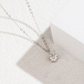 wholesale S925 Sterling Silver Classic Six-Prong Moissanite Diamond Necklace for Women, Collarbone Chain, Small and Unique Design, Minimalist Pendant, Cross-Border New Product-0-2
