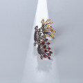 wholesale 925 Silver Designer Natural Garnet Ring Adjustable Opening, Unique Design Colored Gemstone Ring-0-2