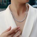 925 Sterling Silver Moissanite Tennis Necklace for Women-0-0