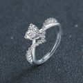 S925 Sterling Silver Heart-Shaped Moissanite Ring, Direct Supplier-0-0